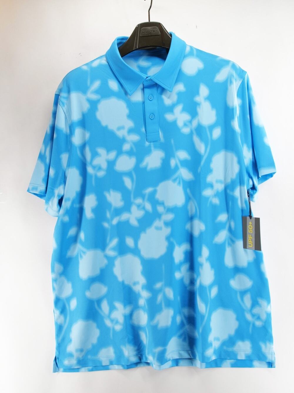 G/FORE NWT Blur Floral Tech Jersey Golf Polo Shirt Mens XXL 2XL Blue VENET New